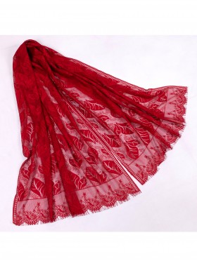 Leaves Cut-Out Lace Design Scarf 